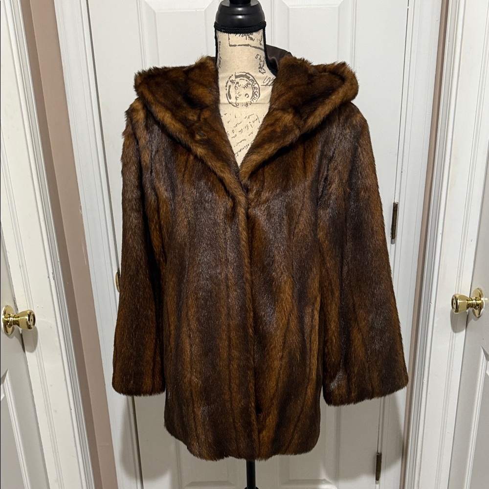 East 5th Rich Brown Faux Fur Jacket